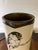 Early 21st Century Laura Zindel Hand Made Stenciled Chickadee Earthenware Vase For Sale - Image 5 of 8