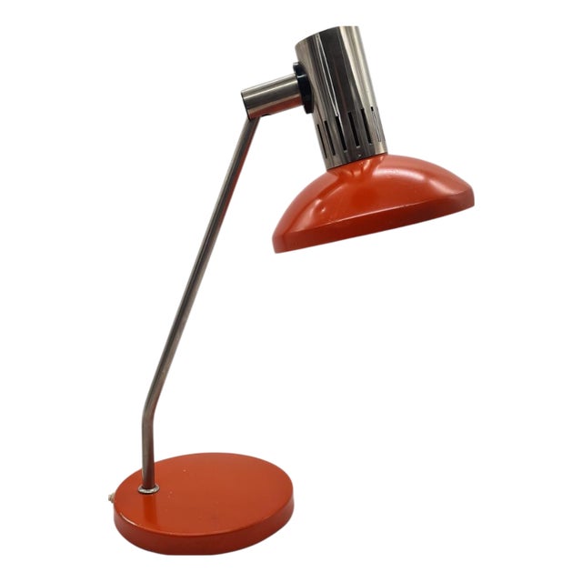 Table Lamp in Red Metal from Aka Leuchten, 1960s For Sale