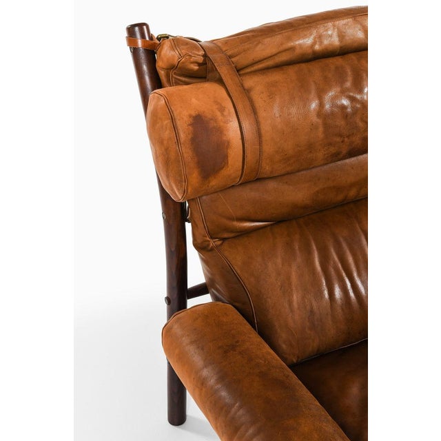 Set of Easy Chairs with Side Table in Beech and Leather attributed to Arne Norell, 1960s For Sale - Image 10 of 14