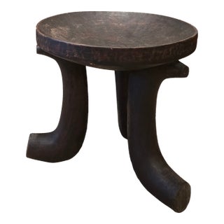 Early 20th Century Antique Ethiopian Three-Legged Stool For Sale