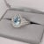 Blue 1.6ct Santa Maria Aquamarine Ring with Natural Diamonds in Solid 14K White Gold For Sale - Image 8 of 8