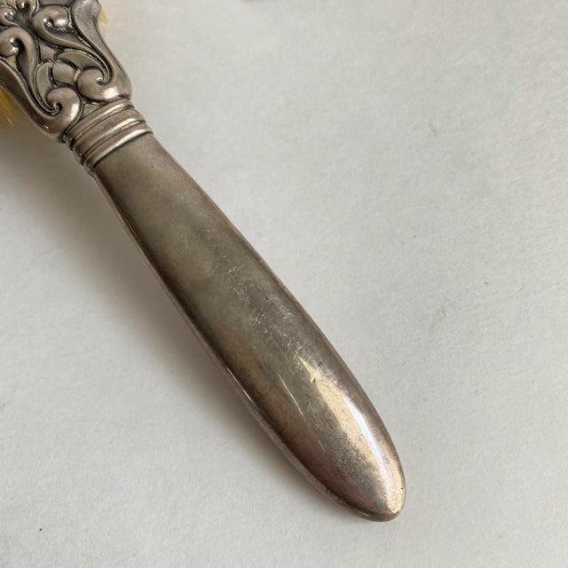 Early 20th Century Art Nouveau Sterling Silver Vanity Set Mirror Brush Comb Set of 3 International Sterling For Sale - Image 5 of 13