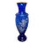 Vintage Fenton Gilded Cobalt Glass Mary Gregory Style Roses Motif Baluster Vase For Sale