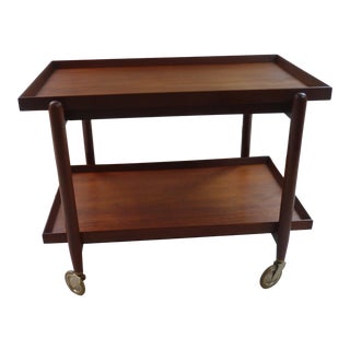 Mid-Century Extendable Danish Teak Bar Cart For Sale