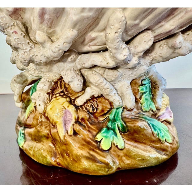 Cream English Majolica Shell Centerpiece Jardinière, George Jones, 19th Century For Sale - Image 8 of 16