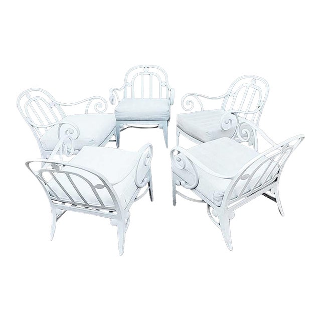 High End Patio Chairs From a 5 Star Las Vegas Hotel With Cushions - Set of 5 For Sale