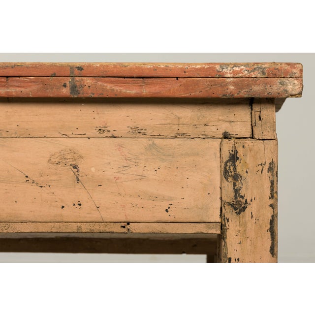 Late 19th Century French Painted School Desk With Integrated Bench For Sale - Image 15 of 18