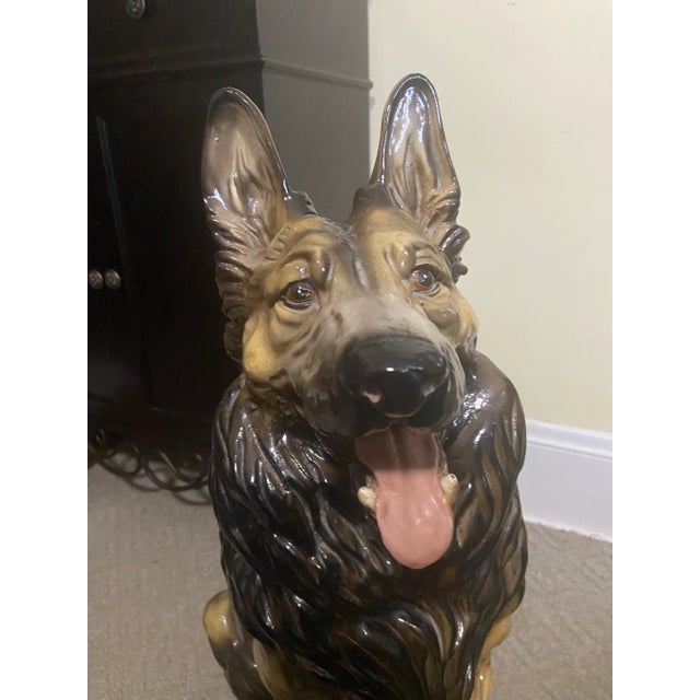 Ornamental & Decorative Materials 20th Century Shepherd Dog Life Size Sculpture For Sale - Image 7 of 13