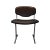 Black Leather Backrest Seat with Stainless Steel Legs Mid-Century Chair and (Set of 3)