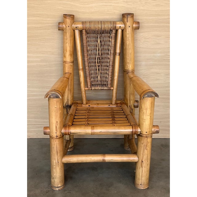 1960s Set of Large Bamboo Pagoda Lounge Chairs in the style of Budji Layug, 1960 For Sale - Image 5 of 16