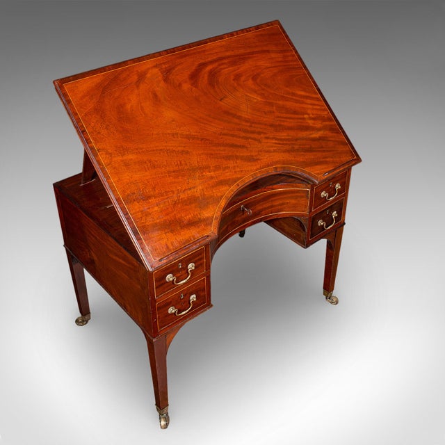 Tall Antique Architect's Riser Desk, English, Metamorphic, Cartographer, Regency For Sale - Image 10 of 12