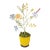 Vintage Hand-Painted Metal Wildflower Arrangement in Textured Ceramic Pot For Sale