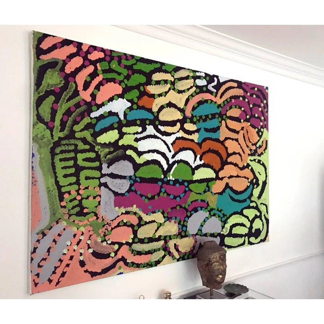 Modern Painting Australian Aboriginal Artist Lorna Fencer Napurrula For Sale - Image 3 of 9