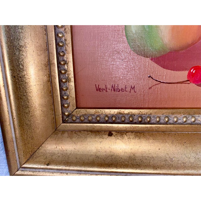 Michele Vert-Nibet French Artist Vintage Surrealist Still Life Painting For Sale - Image 4 of 10