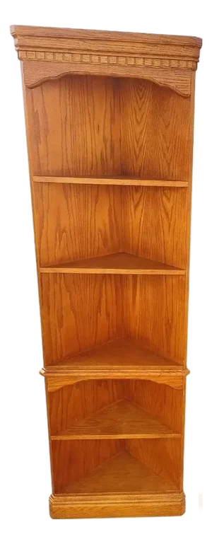Vintage Traditional Style Solid Oak Corner Shelving Unit / Etagere