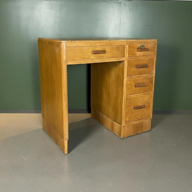 Art Deco Wooden Single Pedestal Desk For Sale - Image 12 of 12