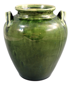 Southern French Handmade Green Glazed Terracotta Confit Jar, 1870-1890