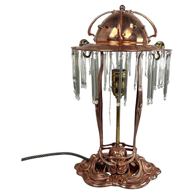 Art Nouveau Table Lamp in Copper, 1890s For Sale - Image 12 of 12