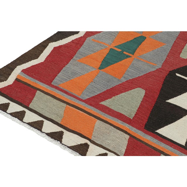 1950s Vintage Persian Kilim With Polychromatic Geometric Patterns by Rug & Kilim For Sale - Image 5 of 7