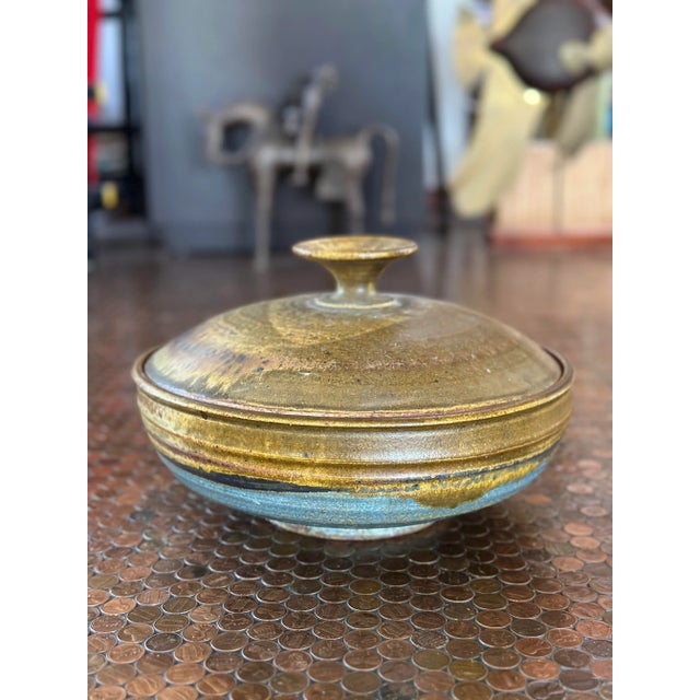 Mid 20th Century Mid 20th Century Studio Pottery Lidded Serving Bowl Vessel Signed Win For Sale - Image 5 of 5
