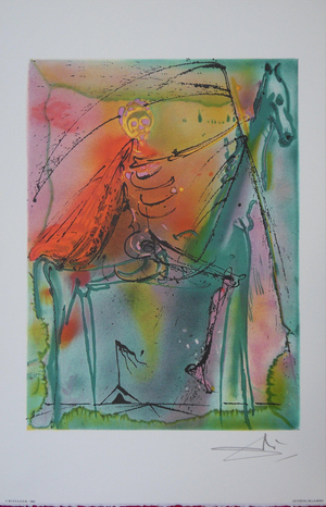 Salvador Dali, Les Chevaux, Le Cheval de la Mort, Lithograph