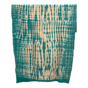 Vintage African Teal Resist Wave Throw