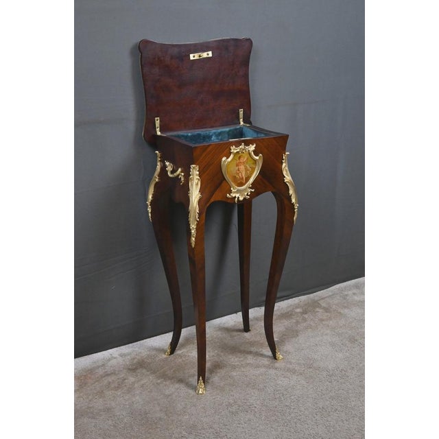 Small Louis XV Style Marquetry Worktable, Late 19th Century For Sale - Image 17 of 18