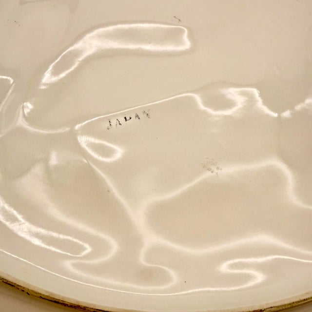 Mid-Century Modern Vintage White Ceramic Holiday Turkey Platter Japan For Sale - Image 3 of 7