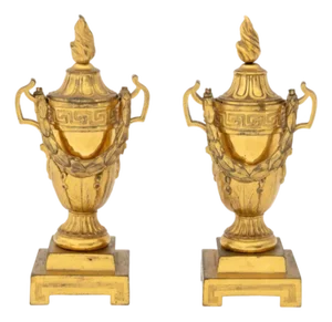 French Empire Bronze Candlestick-Cassolettes, 2