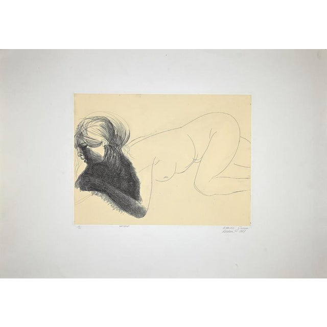 Emilio Greco, Attesa (The Wait), Edition 12/90, 1969, Etching For Sale - Image 4 of 4