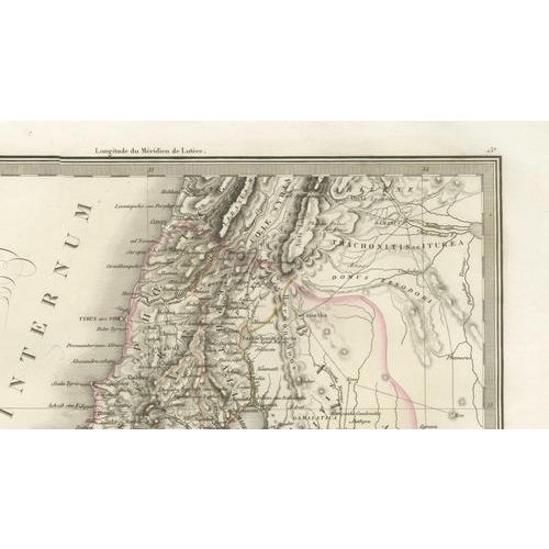 Antique Map of Palestine and the Holy Land by Lapie, Paris, 1838 For Sale - Image 6 of 10