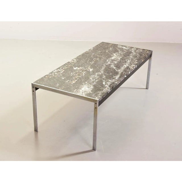 Black Marble and Brushed Steel Coffee Table by Kho Liangh for Artifort, 1960s For Sale - Image 17 of 17