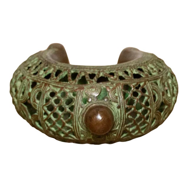 Antique Verdigris Copper African Currency Anklet For Sale