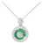 18K White Gold Diamond Baguette Emerald Designer Pendant Necklace For Sale