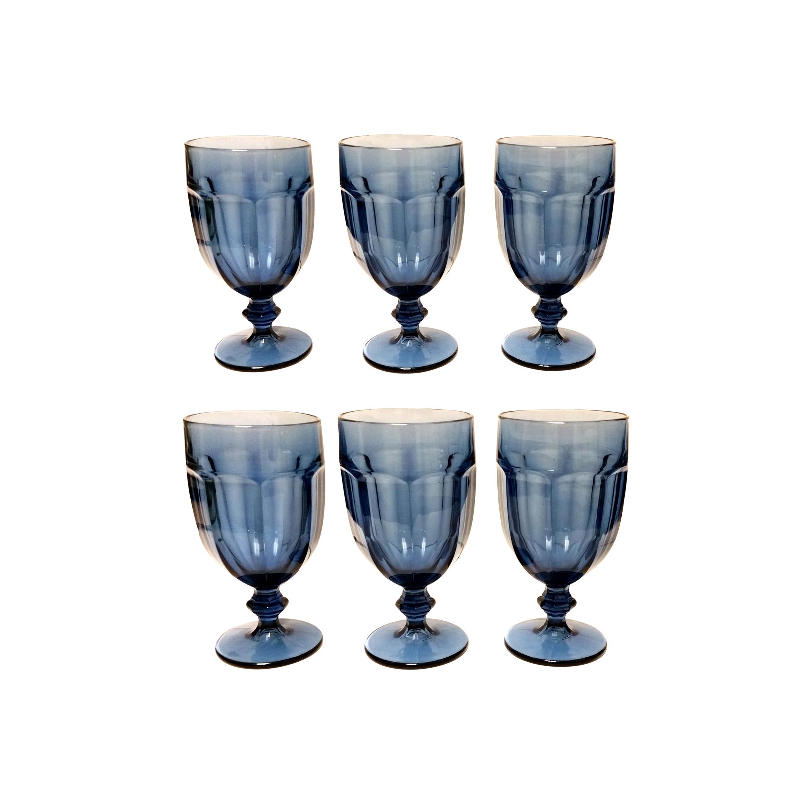 Vintage Libbey Duratuff Goblets Dusky Blue Stemmed Glassware Beverage