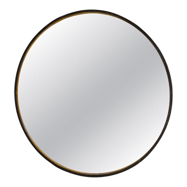 20th Century Czech Metal Round Mirror For Sale