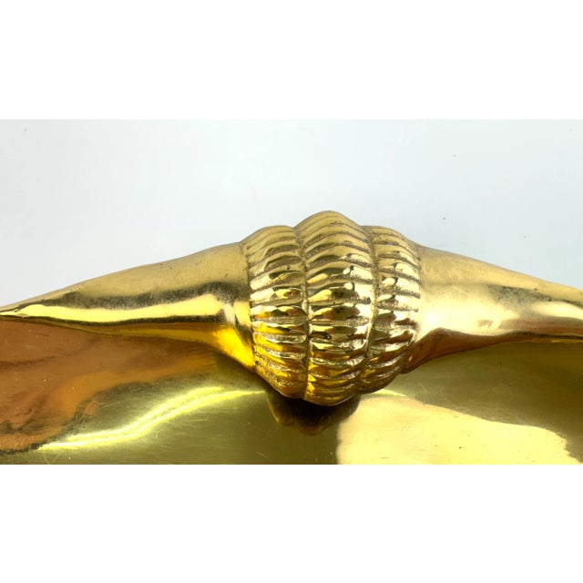Vintage Brass Seashell Trinket Dish With Conch Detail For Sale - Image 12 of 13
