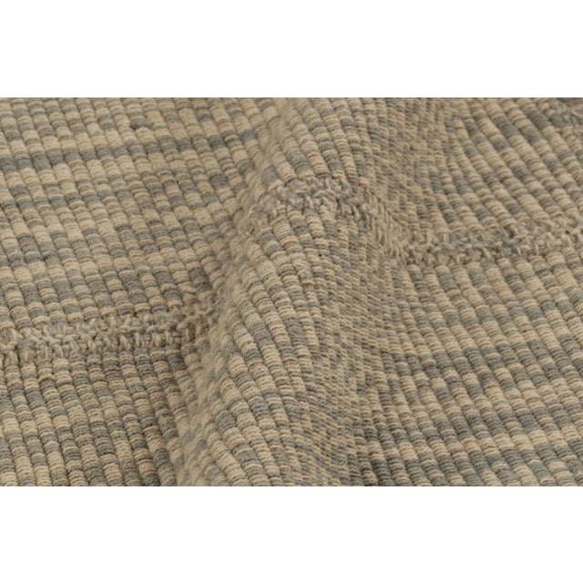 Textile Rug & Kilim's Accent Kilim, Beige and Gray Textural Stripes For Sale - Image 7 of 8