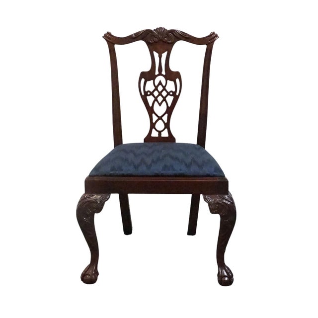 Chippendale High End Vintage Solid Mahogany Traditional Chippendale Style Dining Side Chair 102488 For Sale - Image 3 of 10