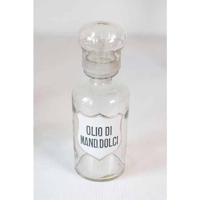 4 Vintage Italian Glass Pharmacy Jars with Labels, Sold Each For Sale - Image 4 of 8