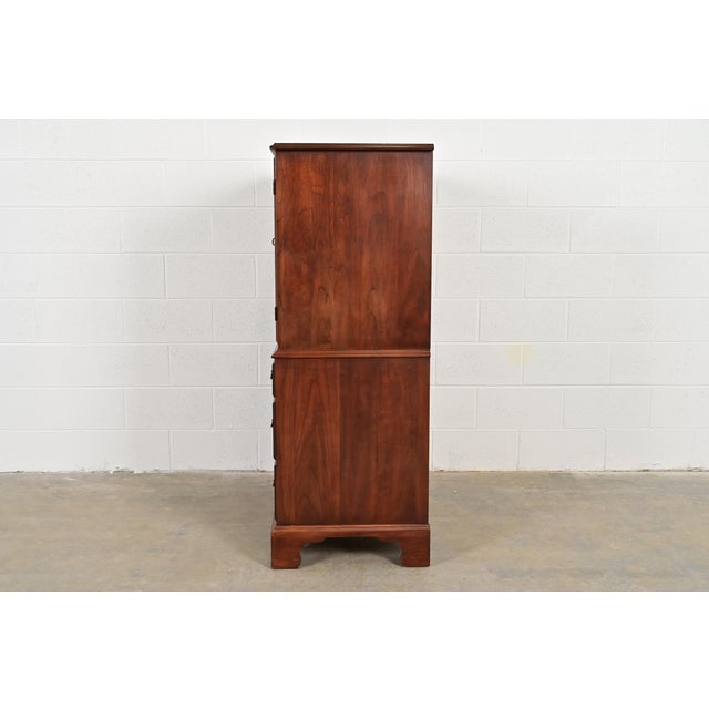 Henkel Harris Georgian Solid Cherry Wood Gentleman's Chest, 1970s For Sale - Image 11 of 13