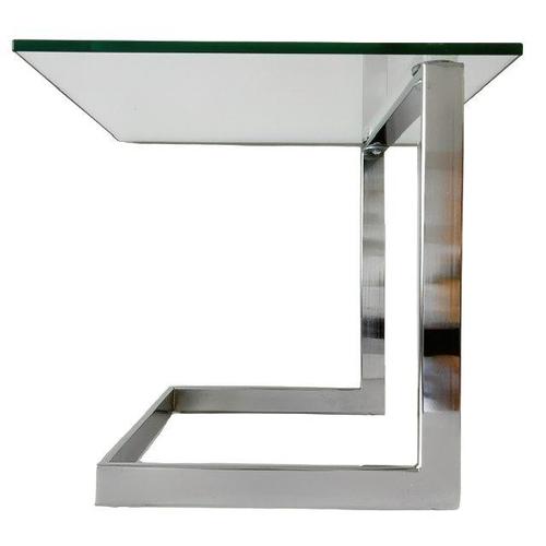 Vintage Postmodern Glass Side Table in Chrome from Gebra, Germany, 1980s For Sale - Image 6 of 6