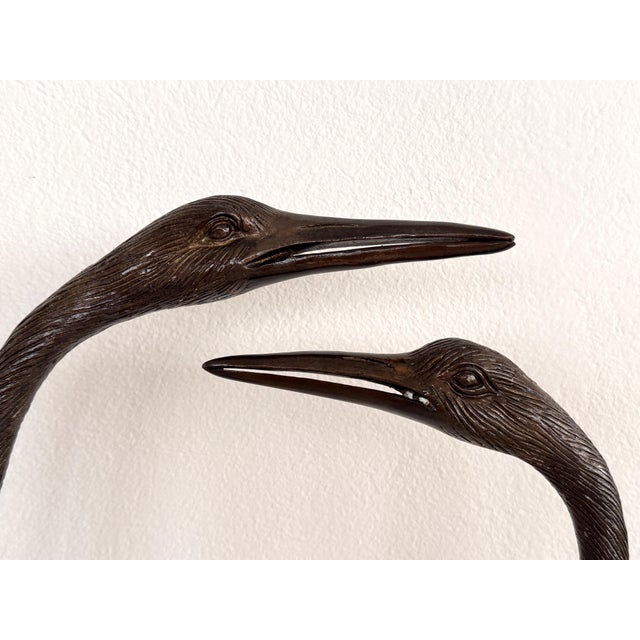 Large Burnished Brass Heron Sculptures, Italy, 1970, Set of 2 For Sale - Image 18 of 18