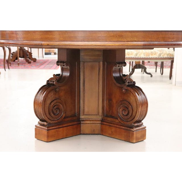 Oval Extendable Dining Table in Walnut For Sale - Image 18 of 18