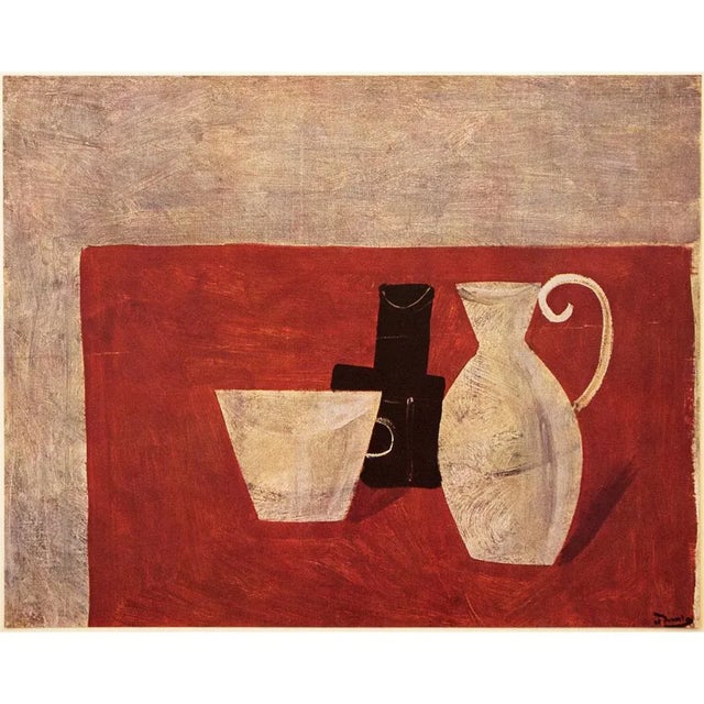 An excellent vintage First Edition period offset lithograph, print of Modernist painting "Nature Morte" (Still Life) by...