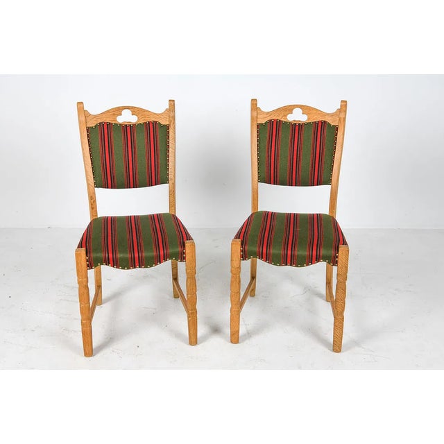 Mid-Century Modern 1970s Vintage Danish Oak Dining Chairs in the Style of Henning Kjærnulf, Set of Six For Sale - Image 3 of 16