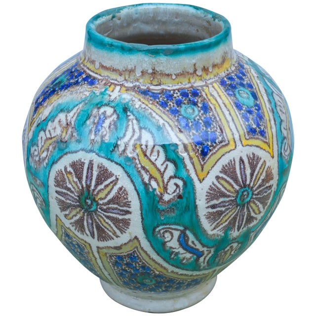 Ceramic Antique Andalusian-Patterned Vase For Sale - Image 7 of 10