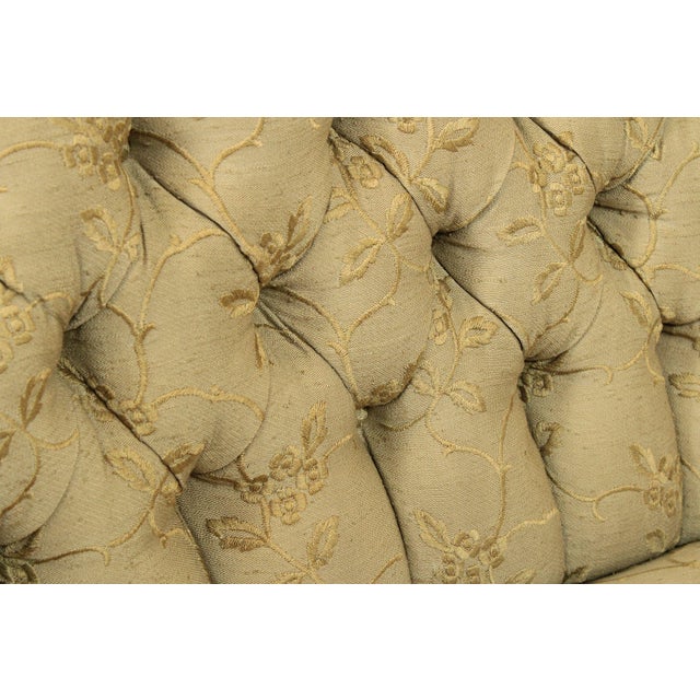 Light Green Regency Style Vintage Mahogany Frame Settee For Sale - Image 8 of 12