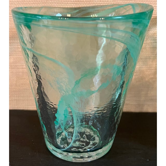 2000 - 2009 Kosta Boda Mine Tumbler Set Green Art Glass Ulrica Hydman Vallien For Sale - Image 5 of 6