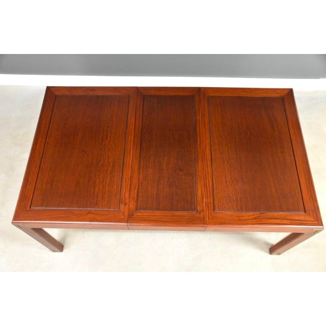 Vintage Solid Mahogany and Brass Dining Table For Sale In Boston - Image 6 of 13